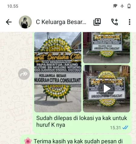 Pengiriman Papan Bunga Duka Pati